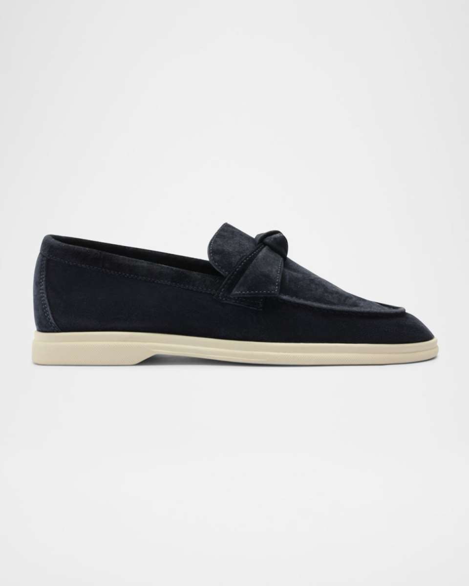 Clarita Knotted Suede Loafers